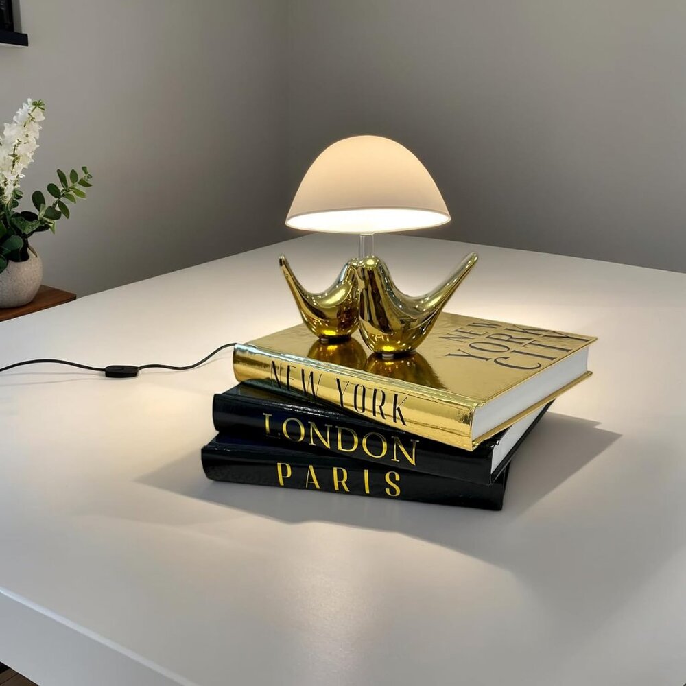 Decorative Books for Home Decor with Small Birds Statues Gold Home Decoration - Picture 7 of 7